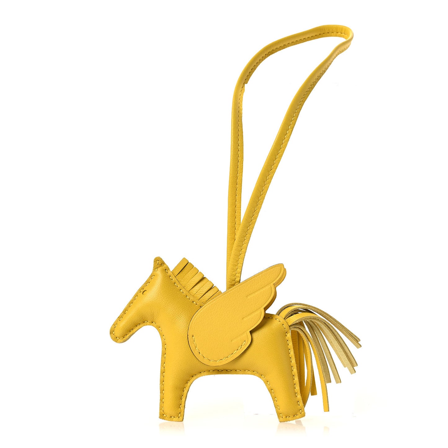 Milo Lambskin Grigri Rodeo Pegase Horse Bag Charm PM Jaune De Naples