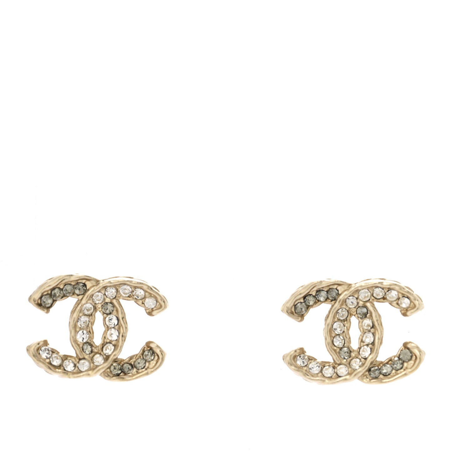 Crystal CC Earrings Light Gold