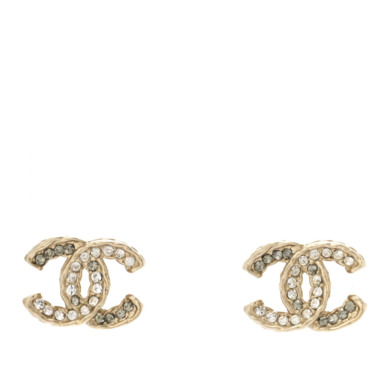 Chanel Crystal CC Earrings Light Gold 1 of 4