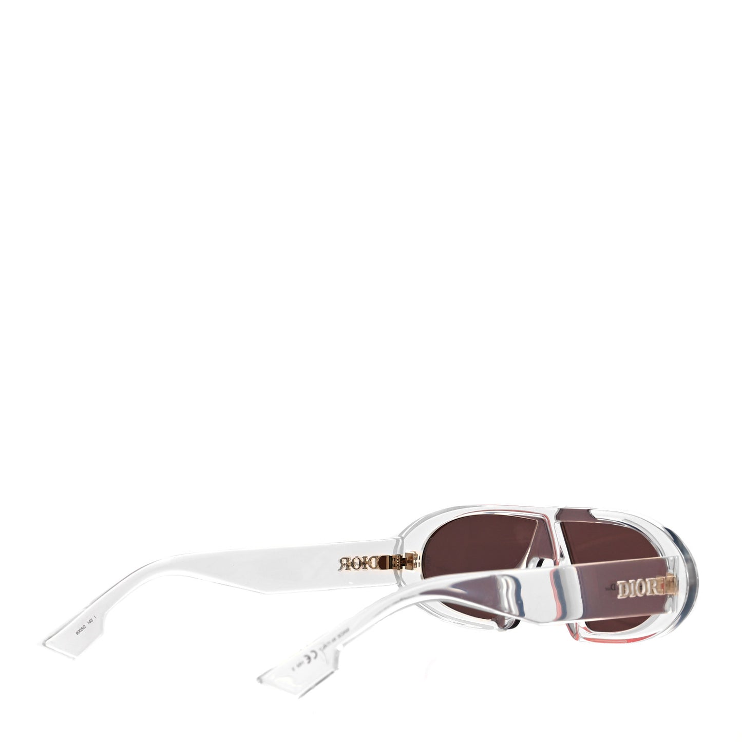 Acetate Oblique Oval Sunglasses Transparent