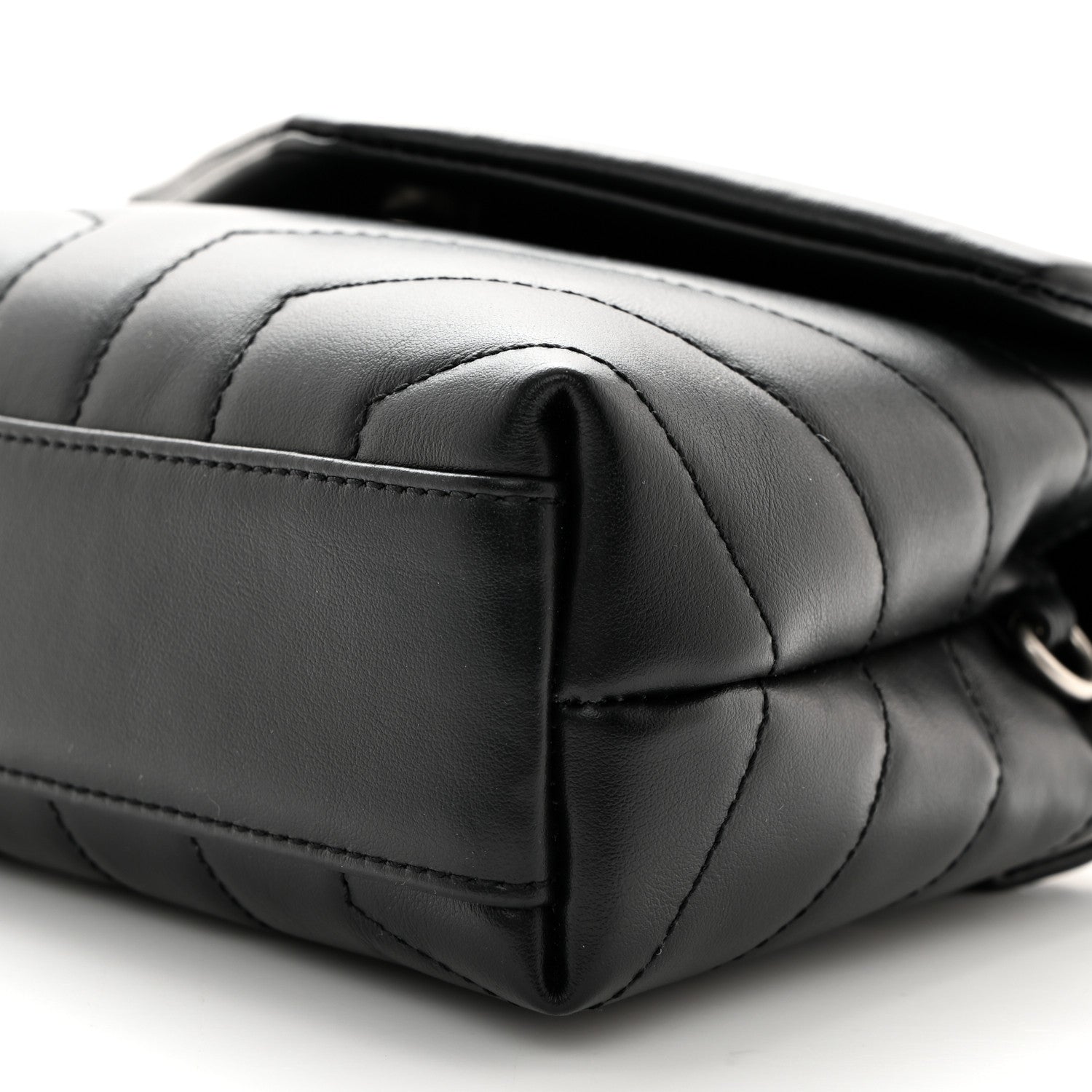 Saint Laurent Calfskin Y Quilted Monogram Toy Loulou Crossbody Bag Black 10 of 10