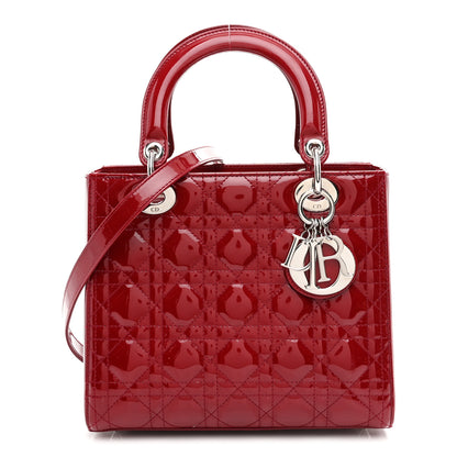 Christian Dior Patent Cannage Medium Lady Dior Red 1 of 11