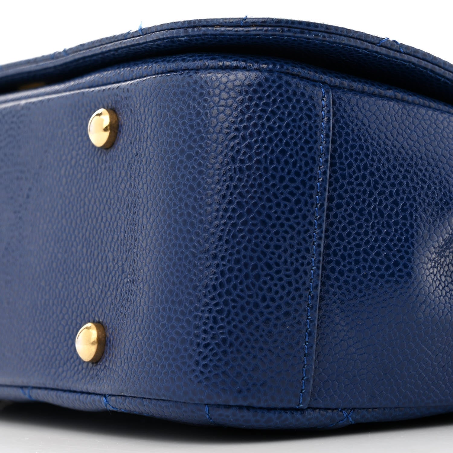 Chanel Caviar Large Carry Around Flap Bag Blue 10 of 15