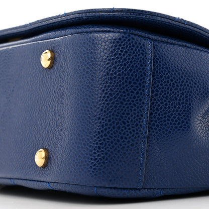 Chanel Caviar Large Carry Around Flap Bag Blue 10 of 15