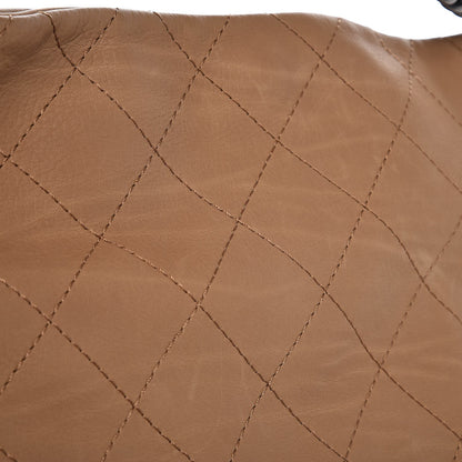 Chanel Calfskin Stitched Double Zip Hobo Beige 8 of 8