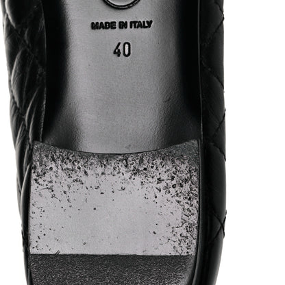 Chanel Aged Calfskin Quilted CC Cap Toe Ballerina Flats 40 Black 10 of 10