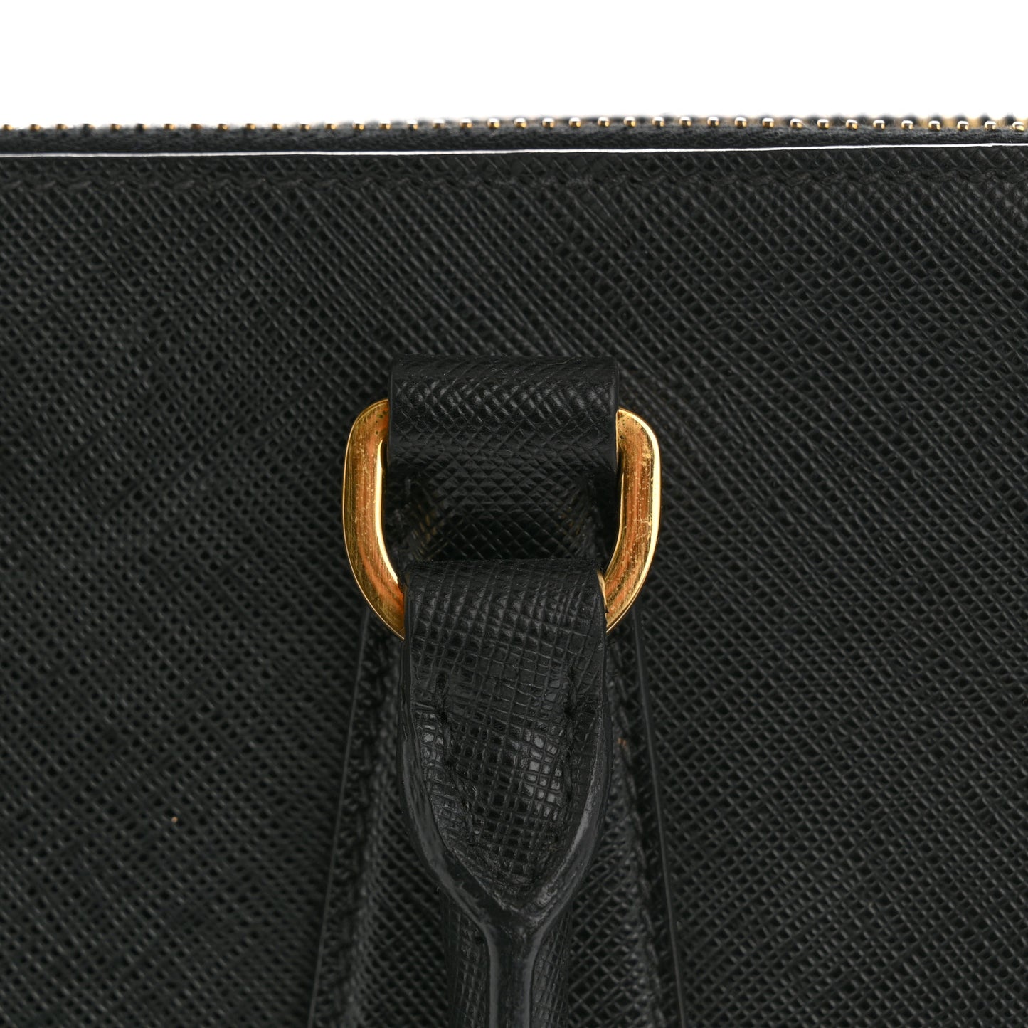 Saffiano Lux Medium Galleria Double Zip Tote Black