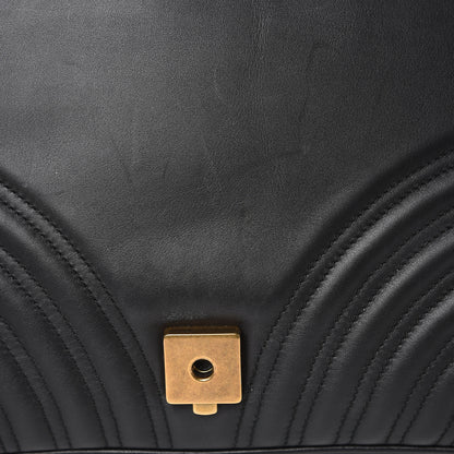 Gucci Calfskin Matelasse Medium GG Marmont Shoulder Bag Black 10 of 17
