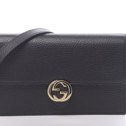 Gucci Dollar Calfskin Interlocking G Chain Wallet Black 9 of 10