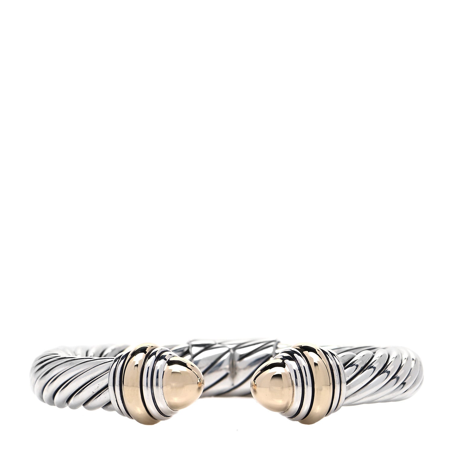 David Yurman Sterling Silver 14K Yellow Gold 10mm Cable Classics Bracelet 1 of 5