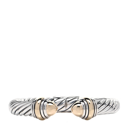 David Yurman Sterling Silver 14K Yellow Gold 10mm Cable Classics Bracelet 1 of 5