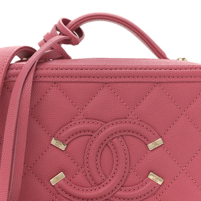 Chanel Caviar Quilted Small CC Filigree Vanity Case Rose 8 of 11