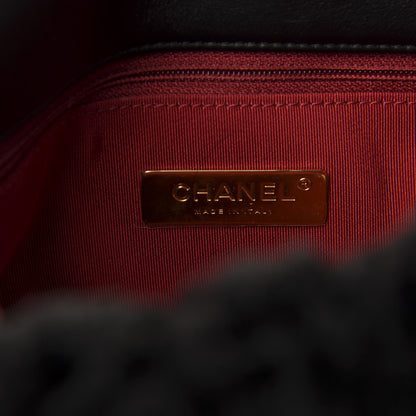 Chanel Shearling Sheepskin Medium 19 Flap Black 8 of 11