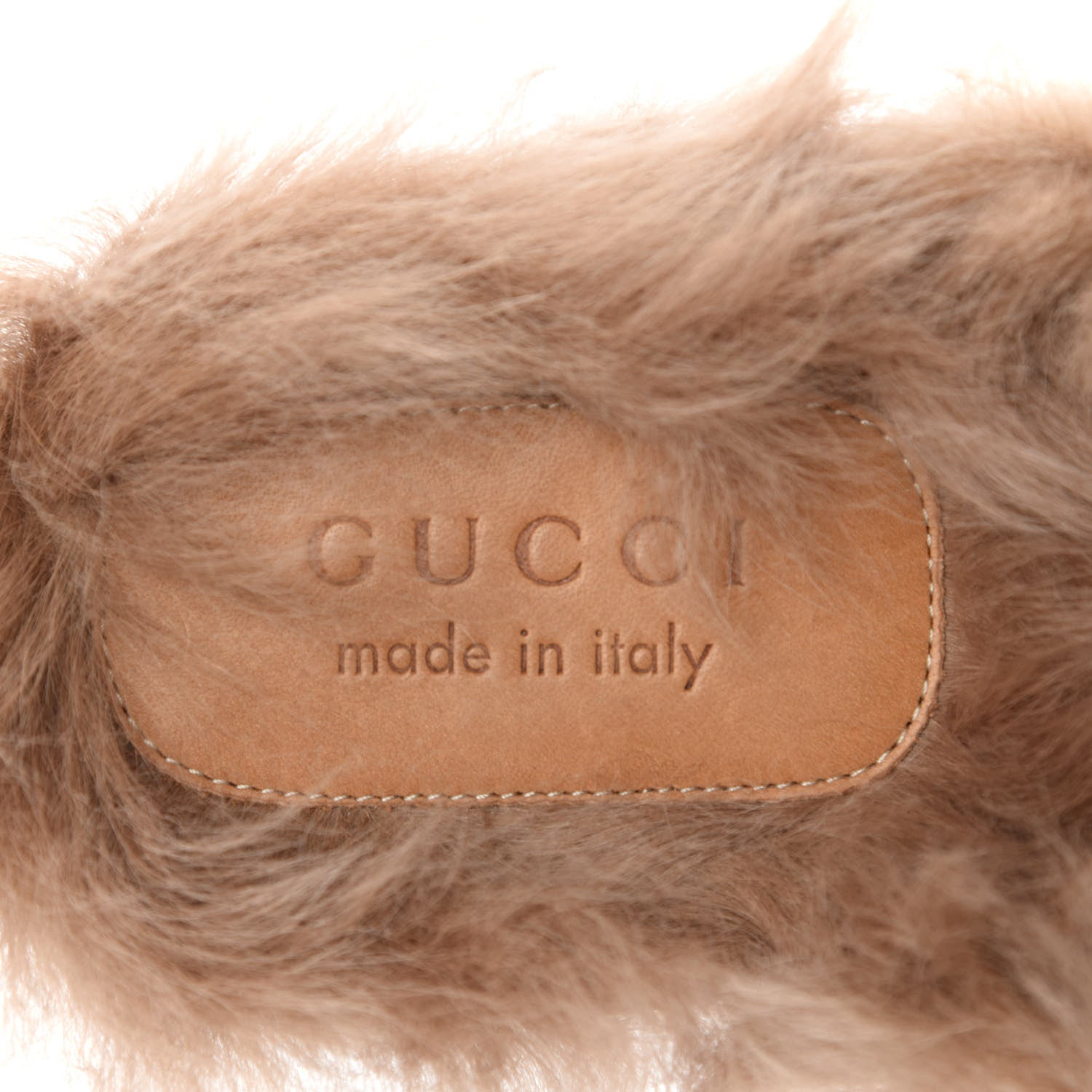 Gucci Goatskin Fur Web GG Mens Princetown Slippers 9 Cocoa 8 of 9