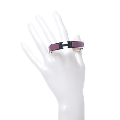 Hermes Enamel Narrow Clic Clac H Bracelet PM Cyclamen 2 of 6