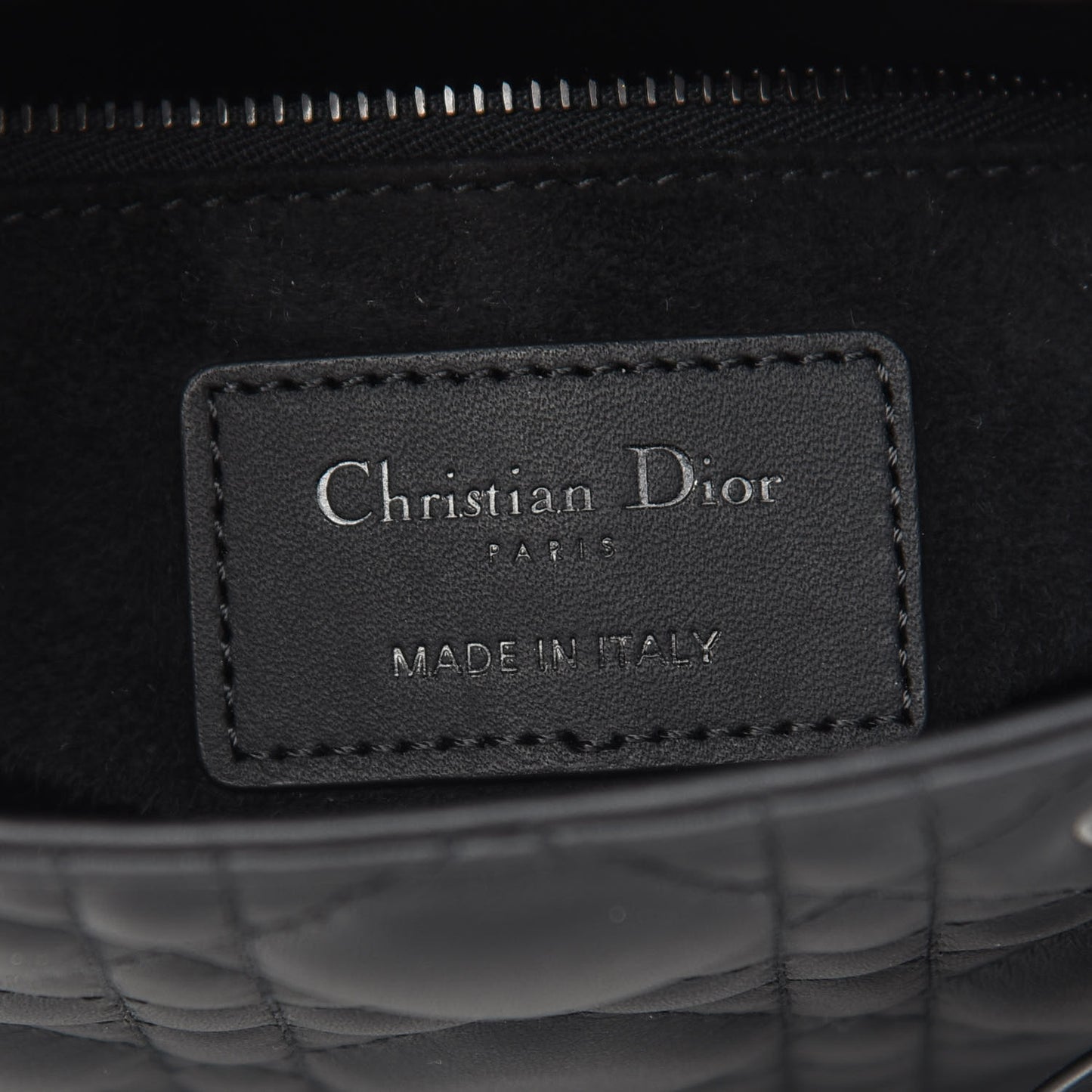 Ultra Matte Calfskin Cannage Mini Lady Dior Black