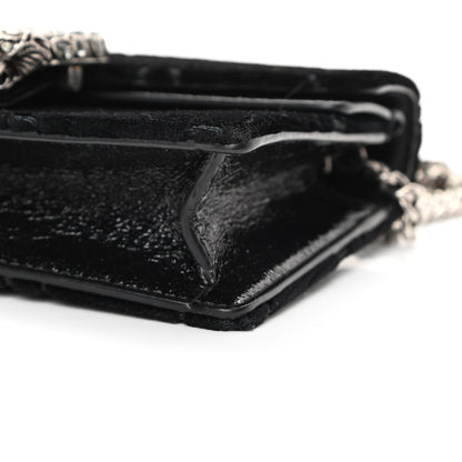 Gucci Velvet GG Monogram Super Mini Dionysus Shoulder Bag Black 9 of 10
