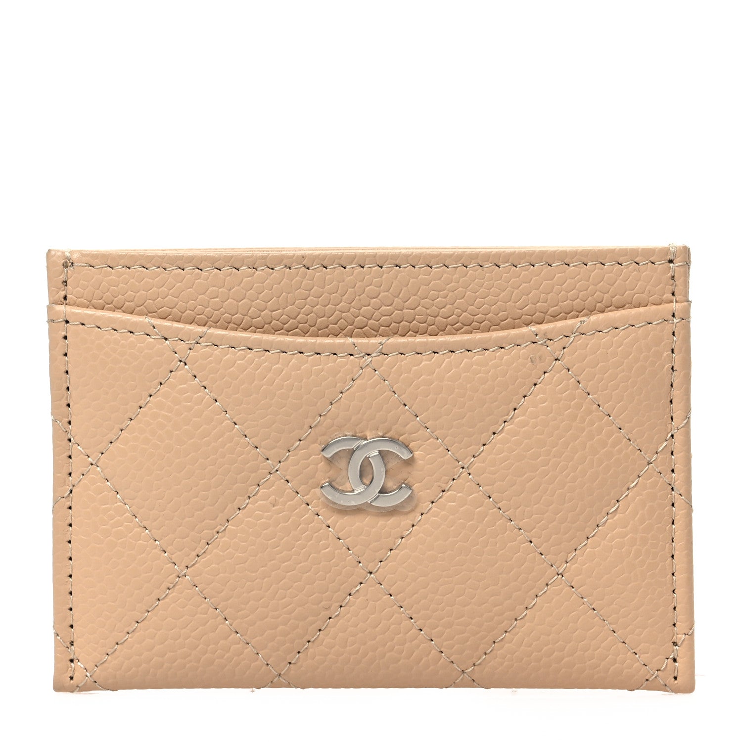 Chanel Caviar Quilted Card Holder Beige 1 of 9