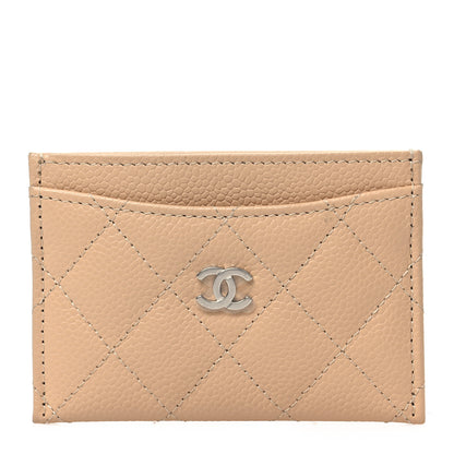 Chanel Caviar Quilted Card Holder Beige 1 of 9