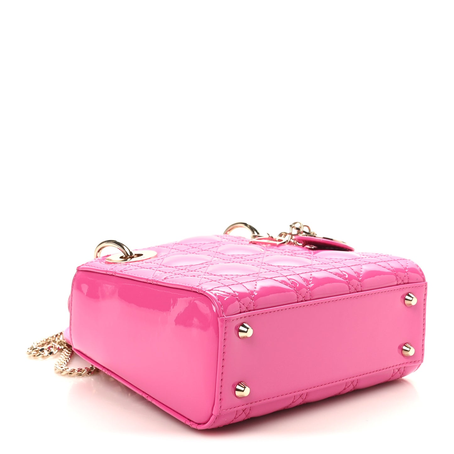 Patent Cannage Mini Lady Dior Pink