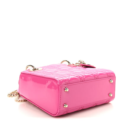 Christian Dior Patent Cannage Mini Lady Dior Pink 4 of 9