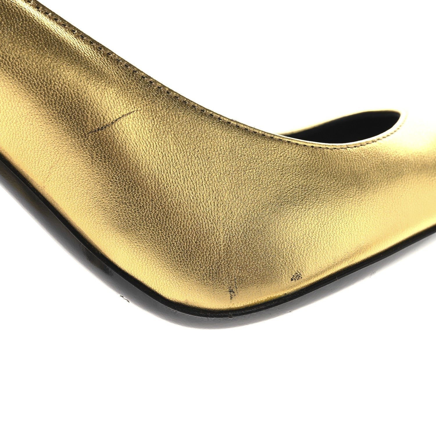 Saint Laurent Metallic Calfskin Opyum 100 Pumps 39 Gold 13 of 13