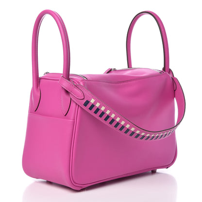 Hermes Swift Epsom Lindy 26 Tressage De Cuir Magnolia Bleu Saphir Craie 3 of 10