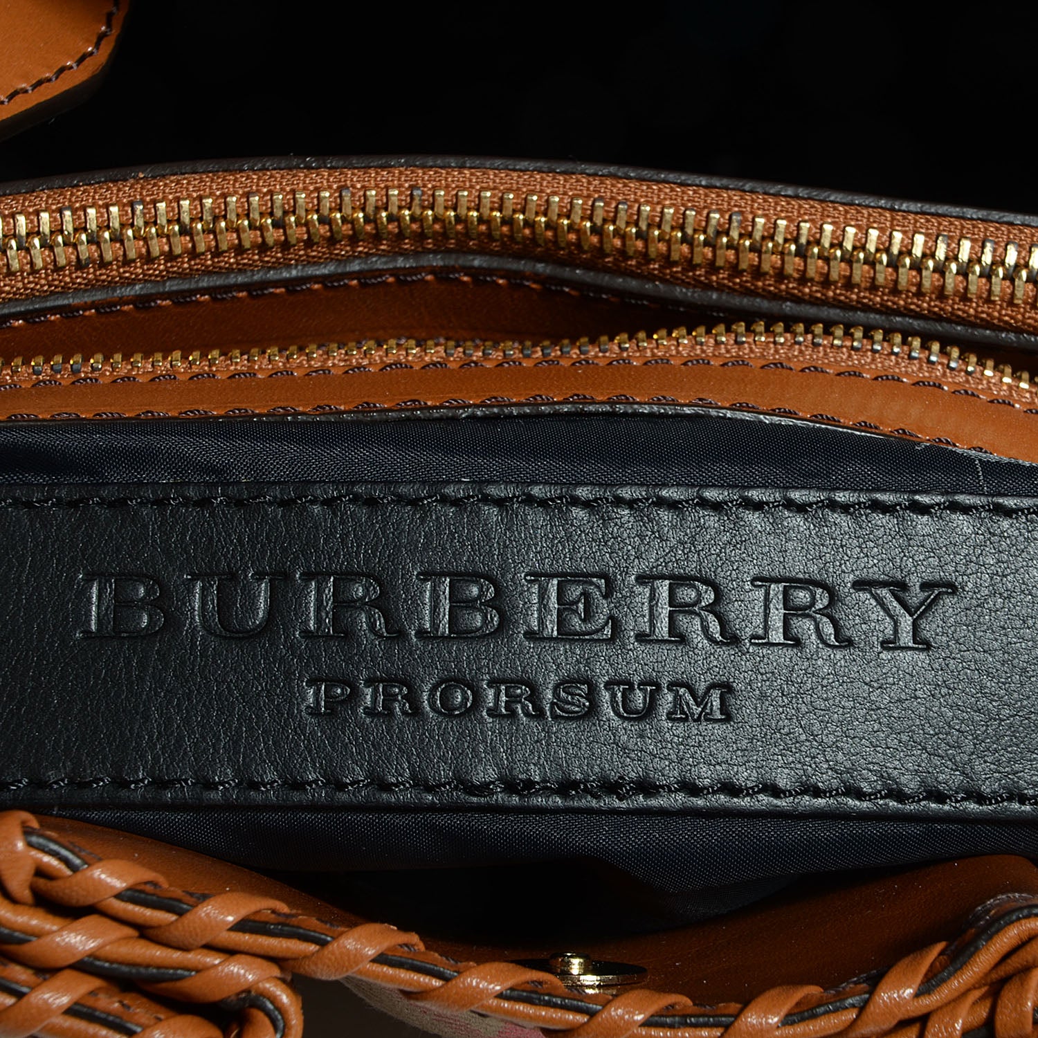 Burberry House Check Bridle Calfskin Medium Whipstitch Tote Light Tan 6 of 9
