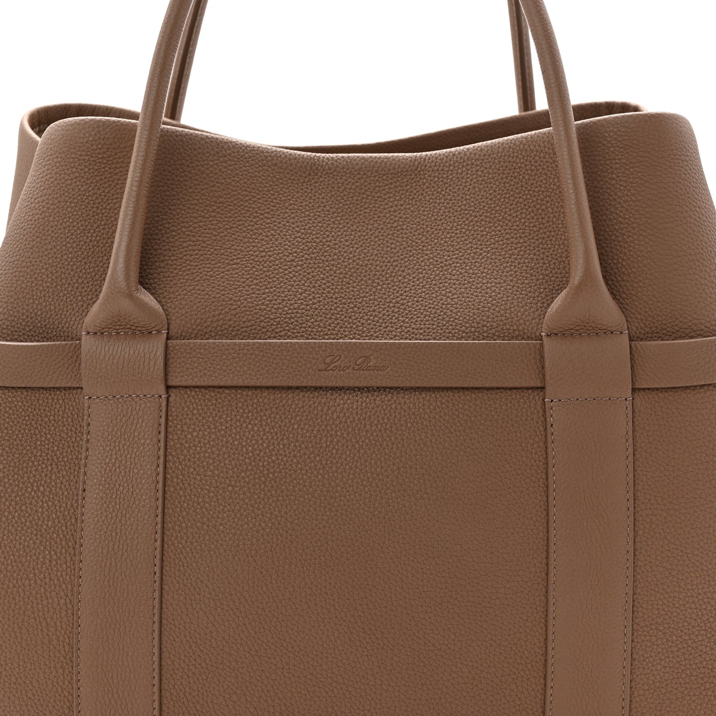 Grained Calfskin Large Ghiera Shopper Tote Fossil