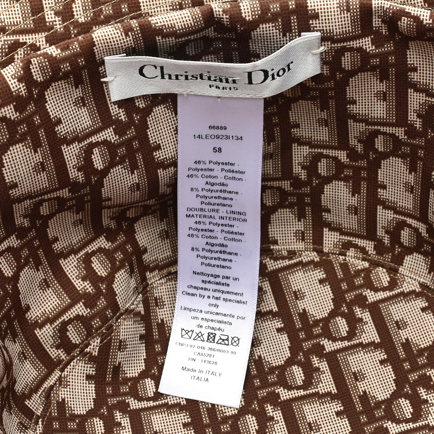 Oblique Leopard Reversible Mizza Bucket Hat 58 Beige