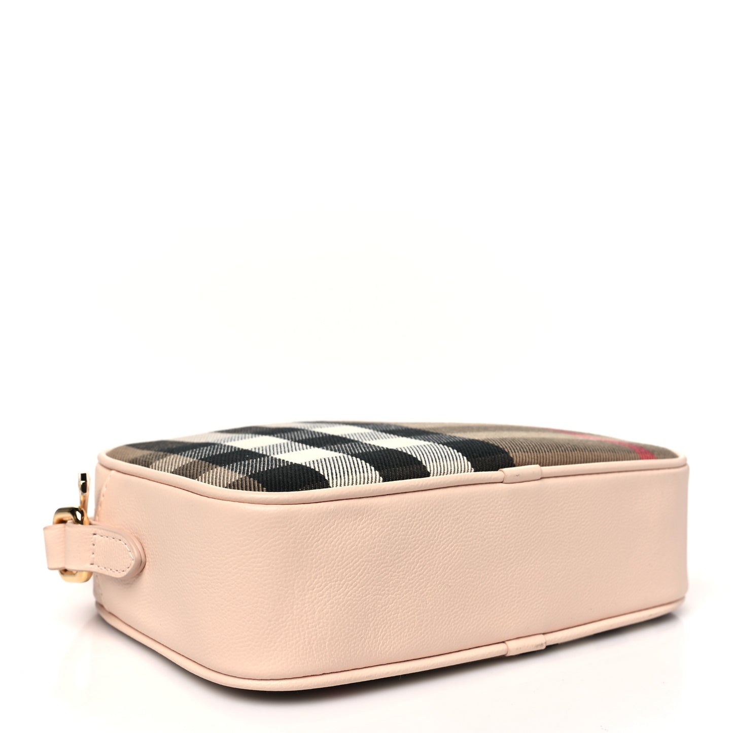 Calfskin House Check Small Camera Bag Pale Cameo