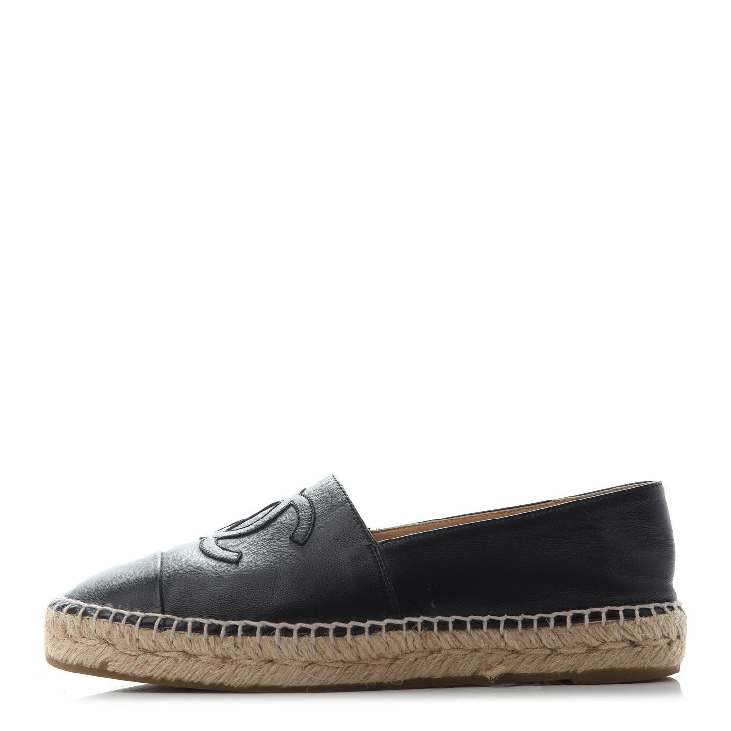 Chanel Lambskin CC Espadrilles 38 Black 1 of 4