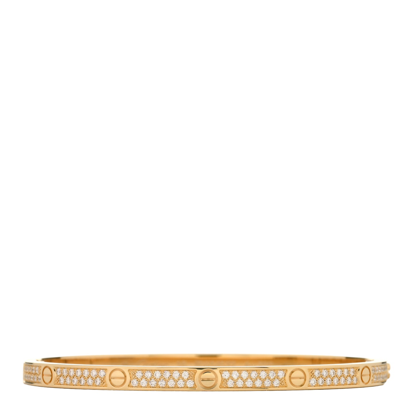 18K Yellow Gold Diamond Small LOVE Paved Bracelet 16