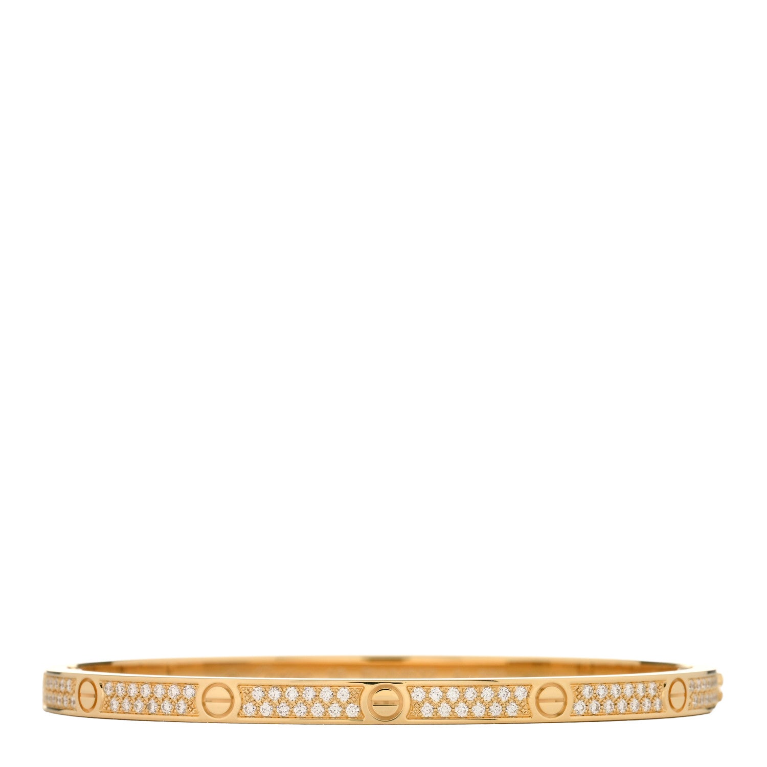 Cartier 18K Yellow Gold Diamond Small LOVE Paved Bracelet 16 1 of 3