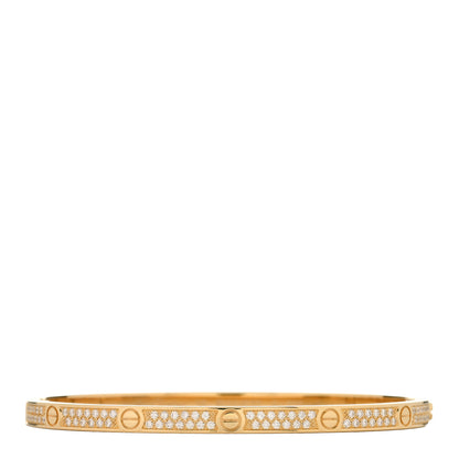 Cartier 18K Yellow Gold Diamond Small LOVE Paved Bracelet 16 1 of 3
