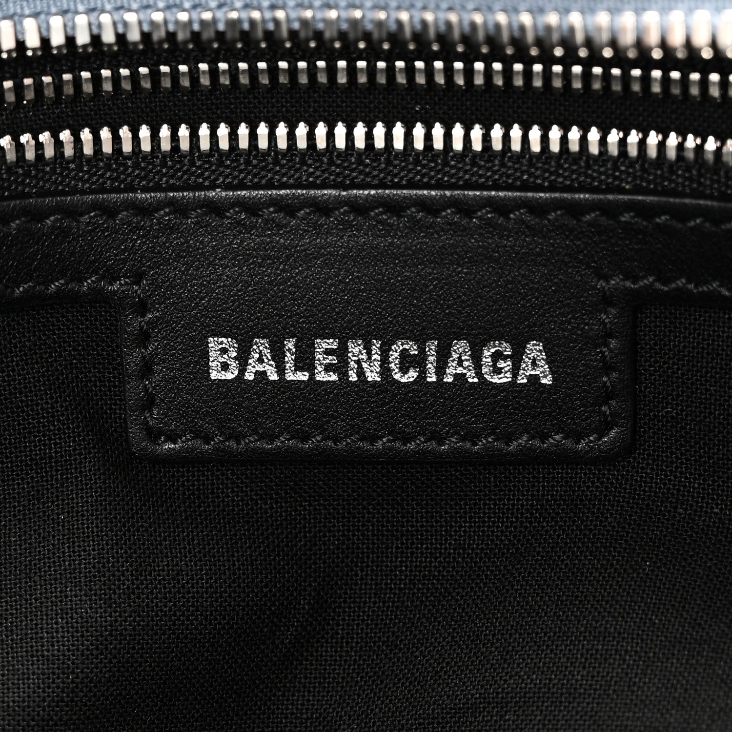 Balenciaga Washed Frayed Denim Crystal Neo Cagole City Handbag Blue 6 of 11