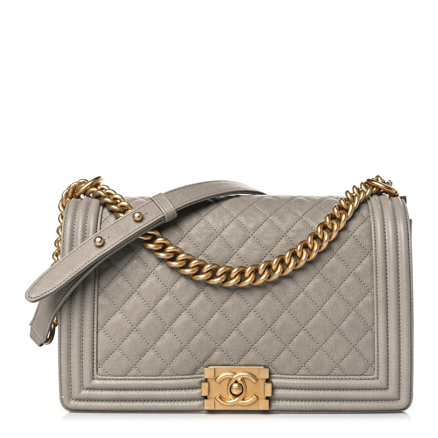Chanel Caviar Quilted New Medium Boy Flap Grey 1 of 9