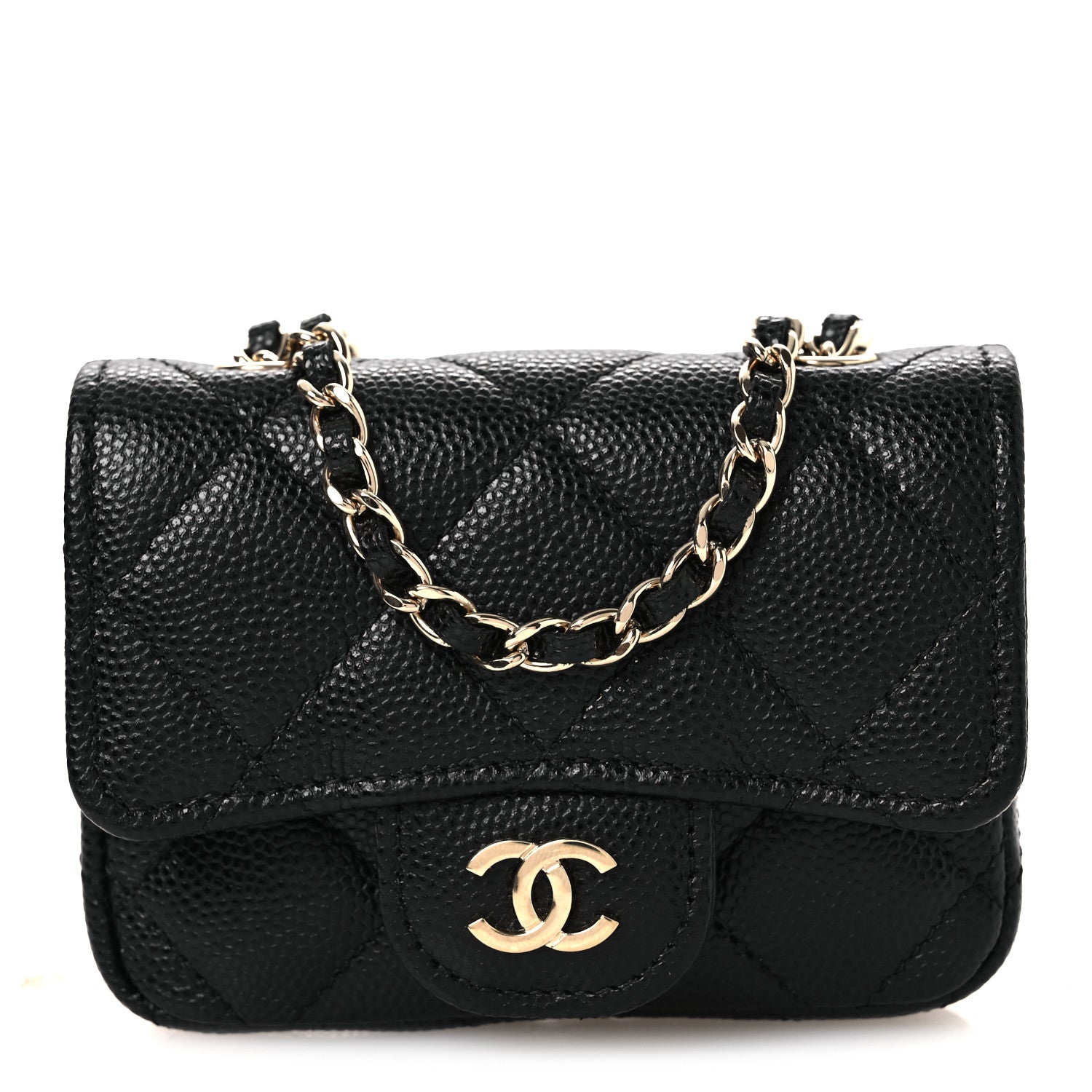 Chanel Caviar Quilted Mini Chain Belt Bag Black 9 of 14