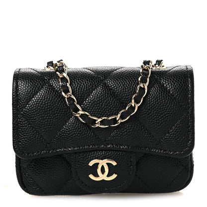 Chanel Caviar Quilted Mini Chain Belt Bag Black 9 of 14