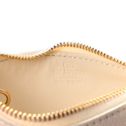 Valentino Garavani Grainy Calfskin Vlogo Key Ring Light Ivory 6 of 7