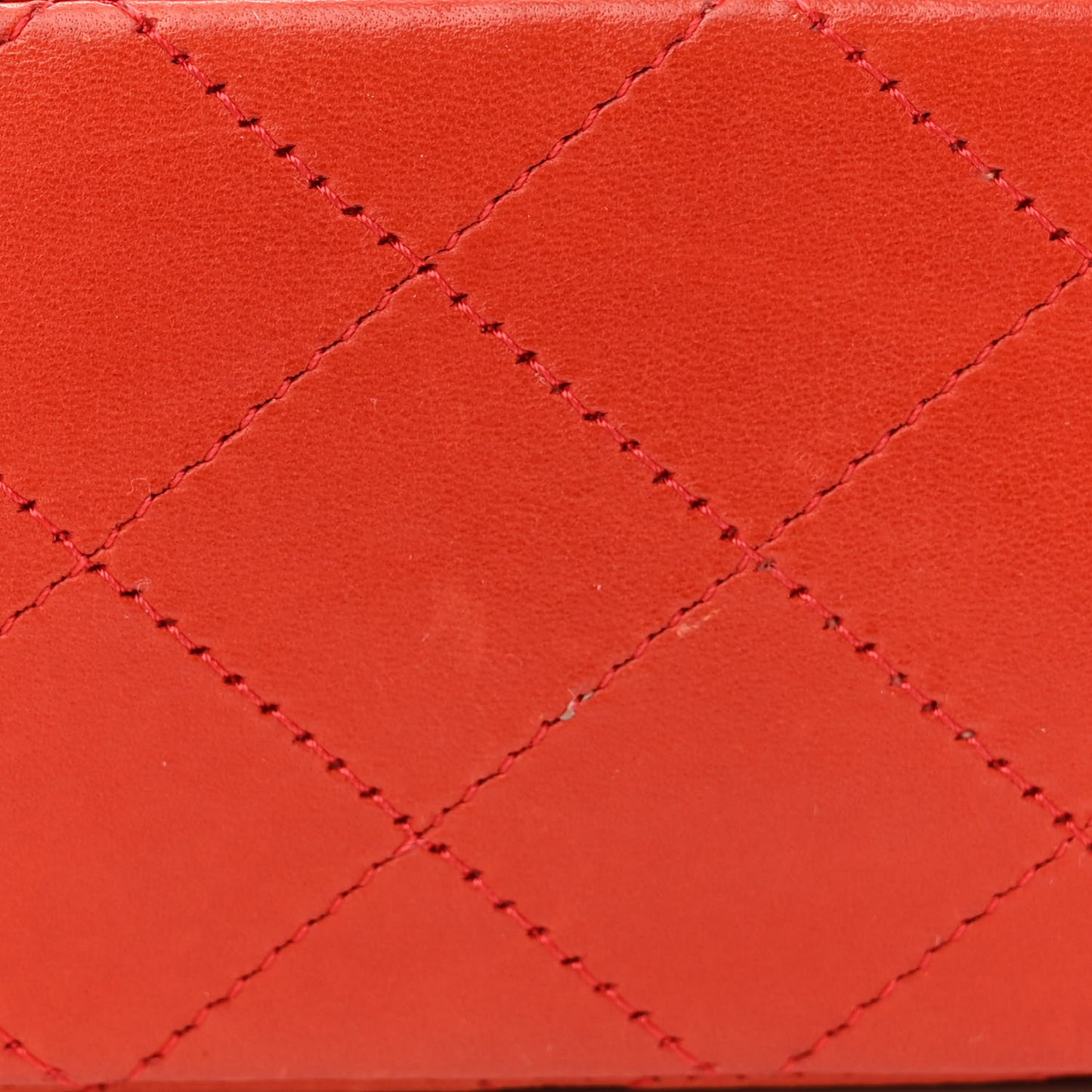 Lambskin Quilted Medium Double Flap Red