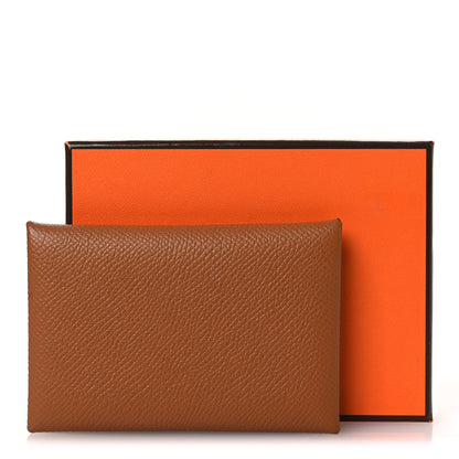 Hermes Epsom Calvi Card Case Gold 8 of 8