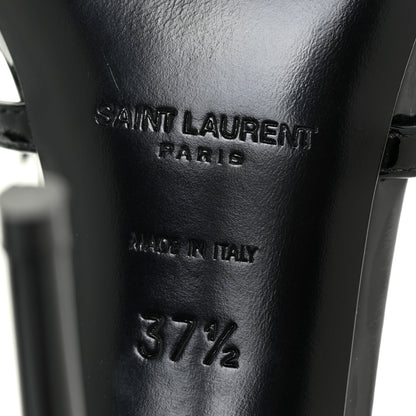 Saint Laurent Patent Cassandra 100 Ankle Strap Sandals 37.5 Black 9 of 12