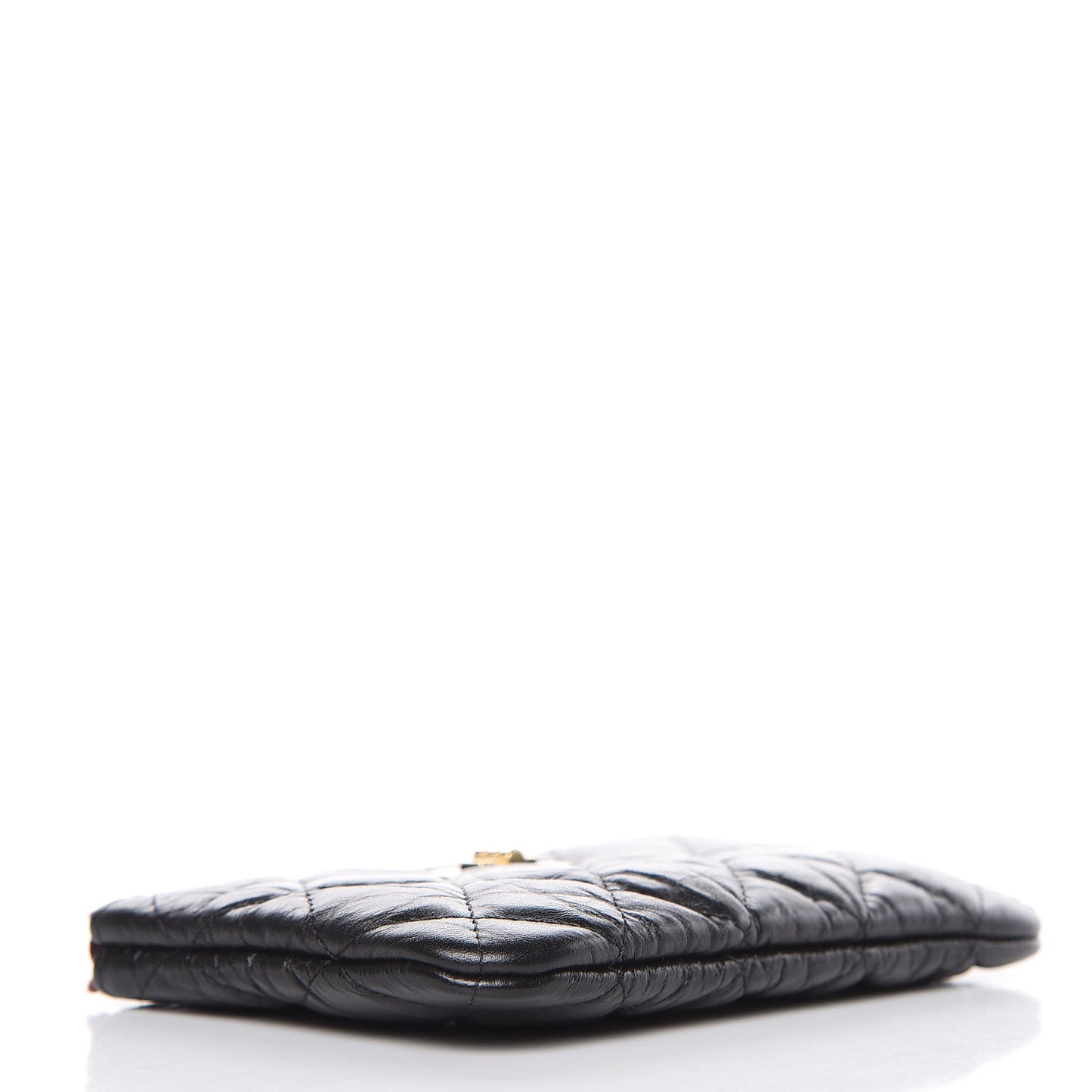 Aged Calfskin Quilted Small Reissue Cosmetic Case Black