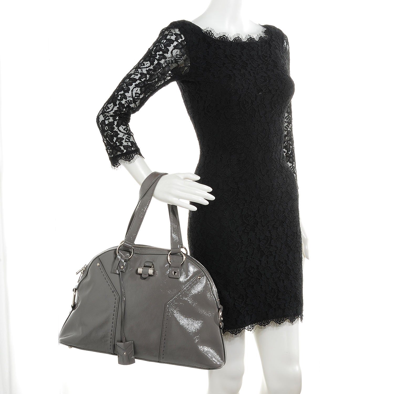 Saint Laurent Patent Large Muse Gray 2 of 10