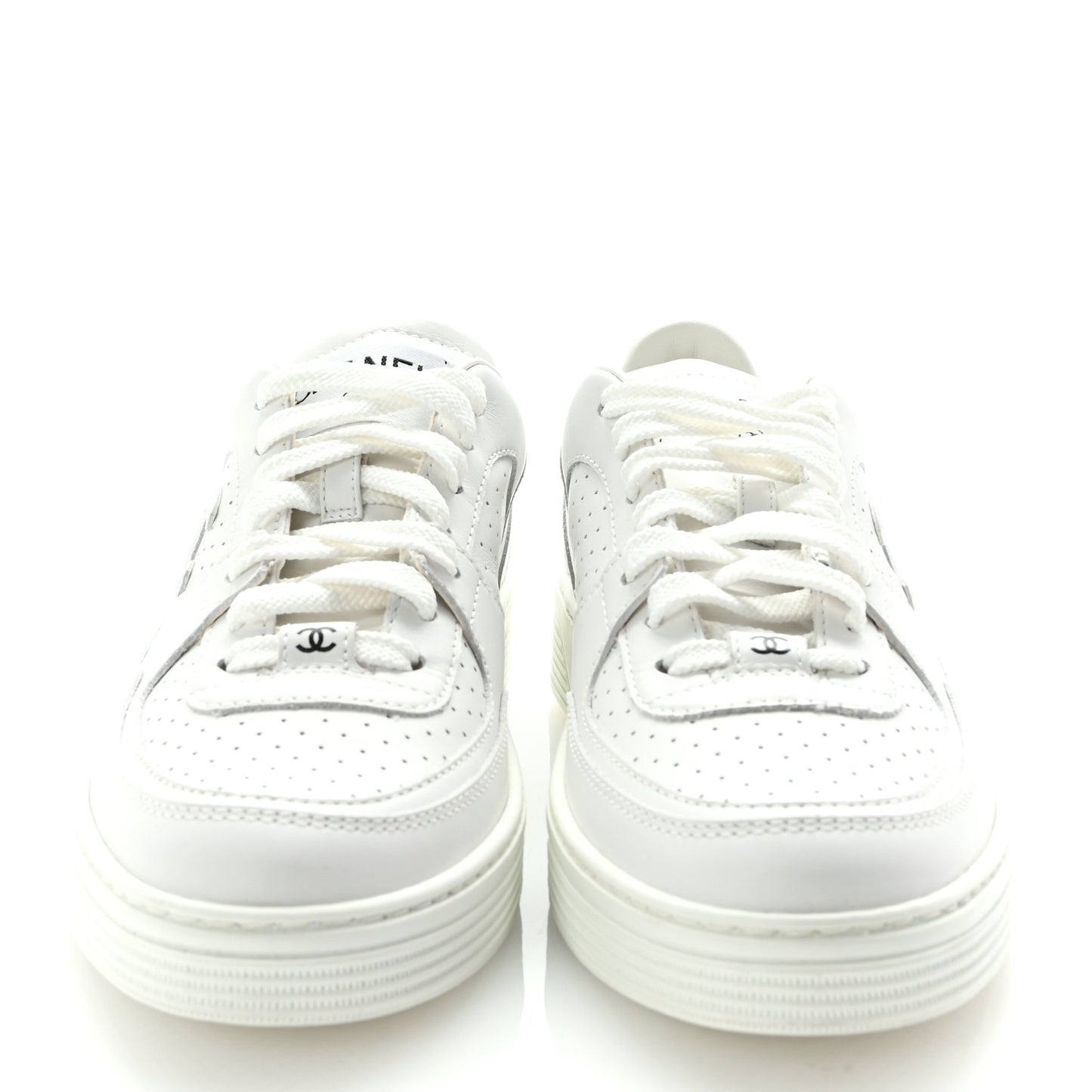 Calfskin CC Womens Sneakers 36.5 White
