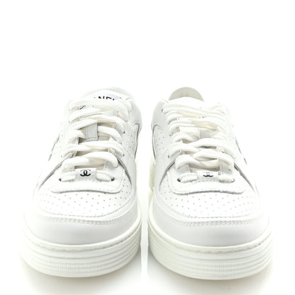 Chanel Calfskin CC Womens Sneakers 36.5 White 3 of 9