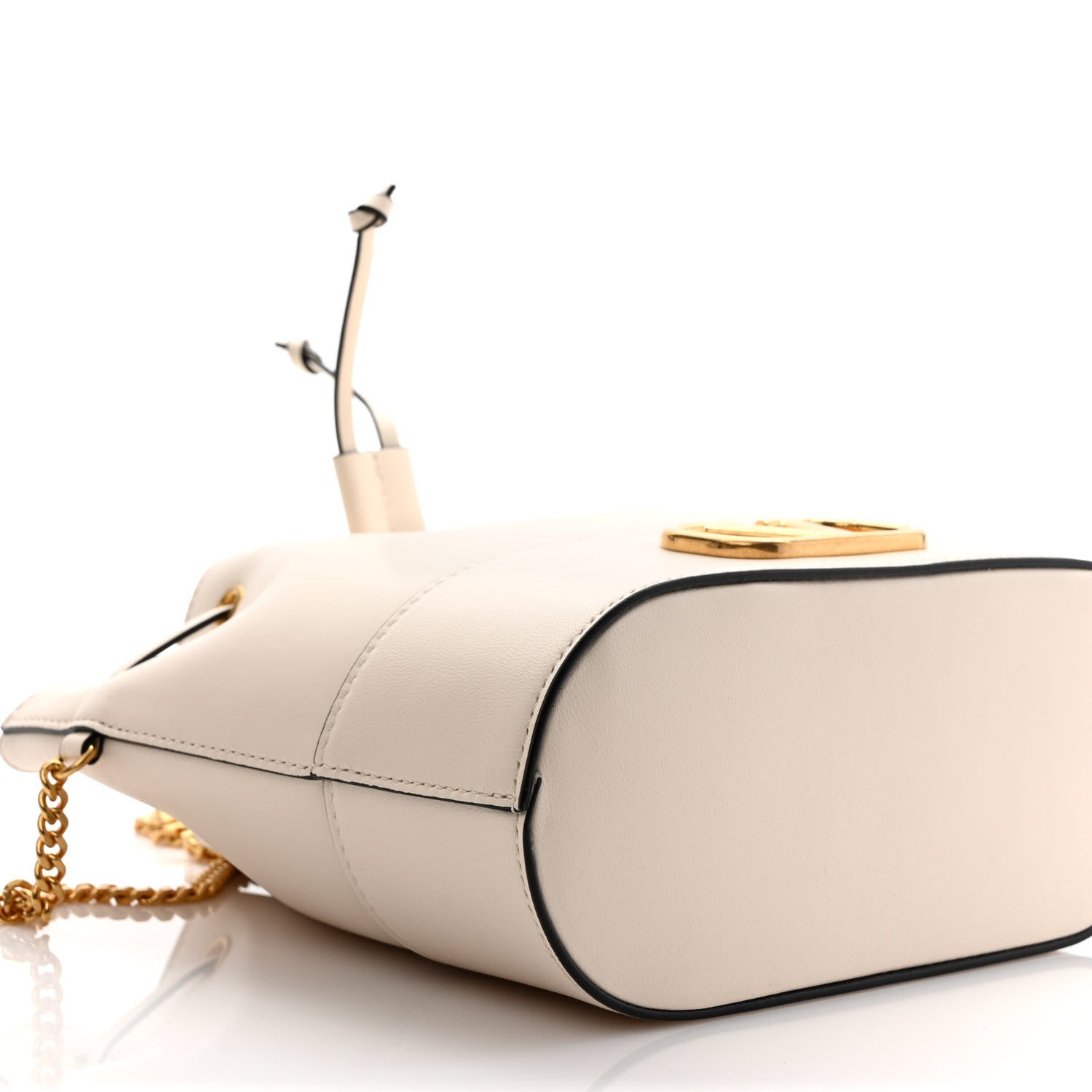 Valentino Garavani Nappa Mini VLogo Signature Chain Bucket Bag Light Ivory 6 of 7