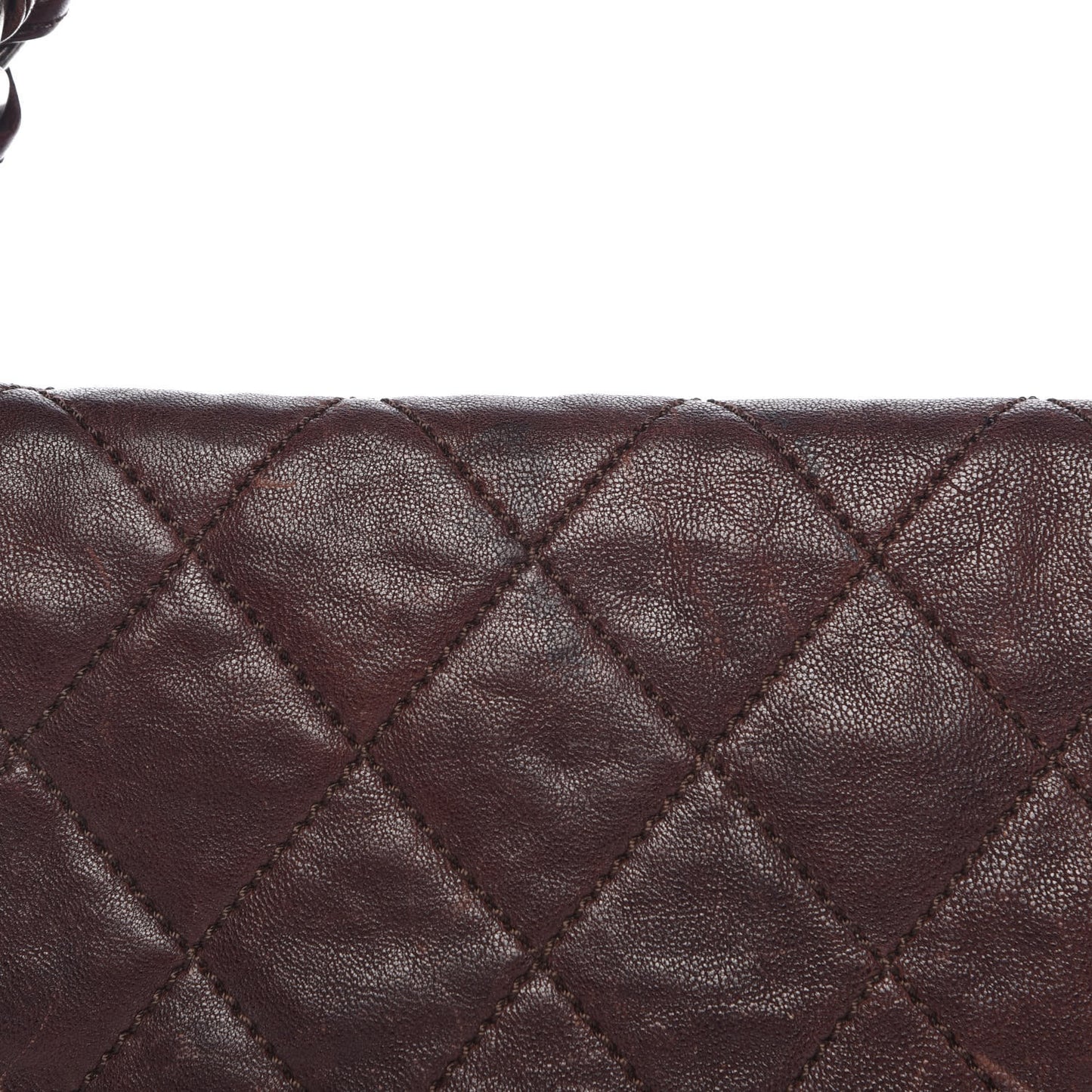 Calfskin Quilted Modern Chain Flap Brown