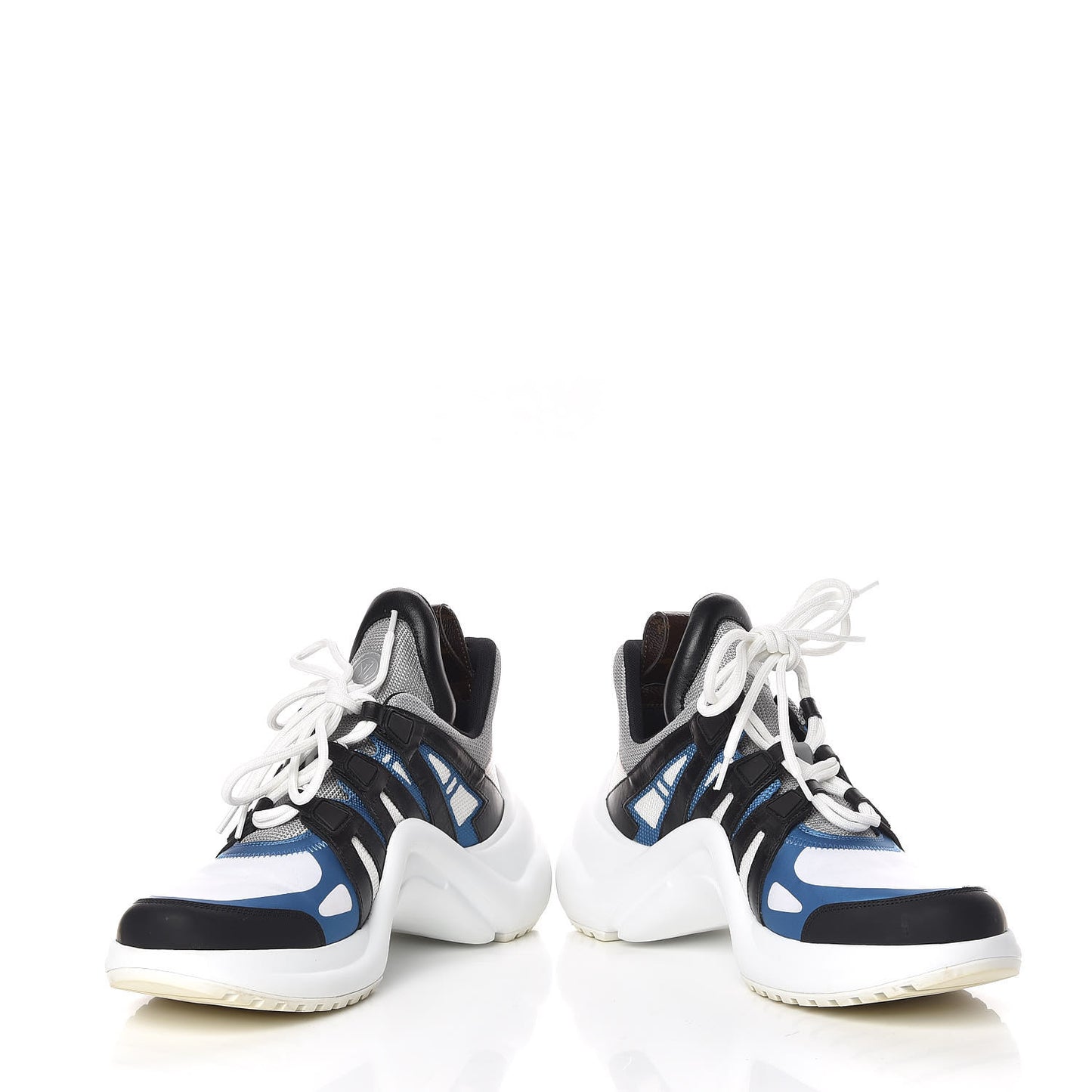 Calfskin Technical Nylon LV Archlight Sneakers 40 Blue Black Gris
